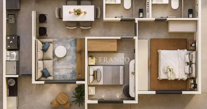 Apartamento com 2 dormitórios à venda, 70 m² - residencial portal da mantiqueira - taubaté/sp