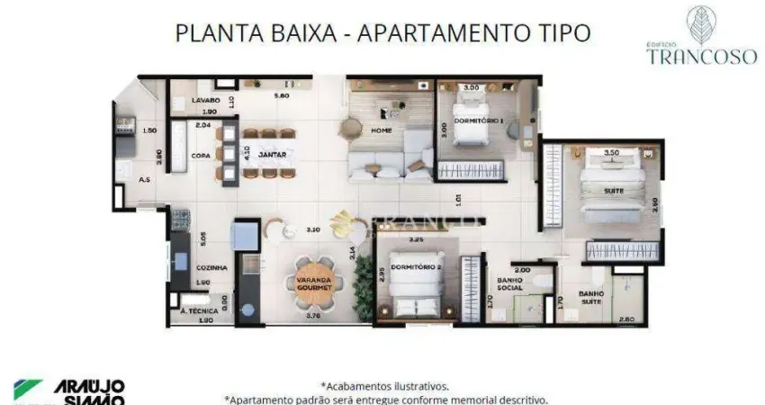 Apartamento à venda, 110,16m² - jardim das nações - taubaté/sp