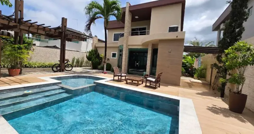 Casa em condomínio para locação em camaçari, alphaville (abrantes), 3 dormitórios, 3 suítes, 4 banheiros, 4 vagas