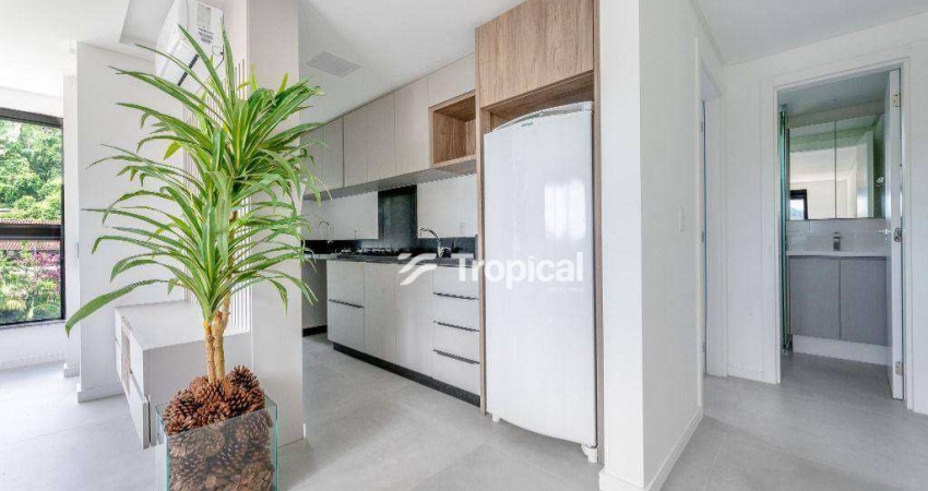 Apartamento com 1 dormitório para alugar, 48 m² por R$ 3.680,00/mês - Velha - Blumenau/SC