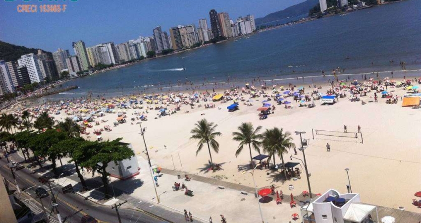 220.000 - Vista total Mar  - Pé na areia - 1 quarto - Praia do Gonzaguinha. São Vicente