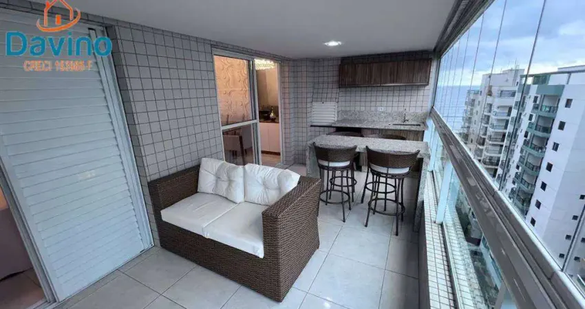 Apartamento pé na areia mobiliado e decorado, vista mar 3 suites canto do forte lazer completo