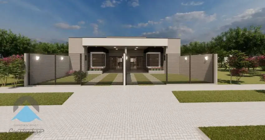 Casa de 3 quartos, 1 suíte, sala, 2 vagas de garagem em guaratuba-pr, bairro coroados, 104m². confira já!