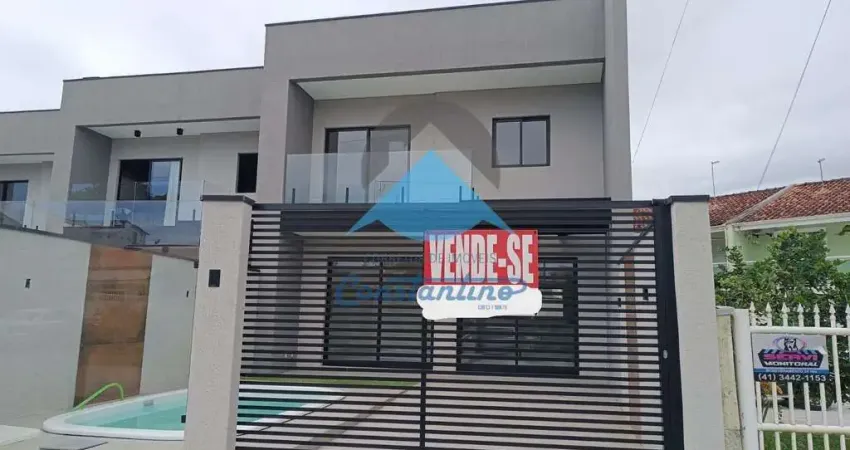 Sobrado novo de alto padrão com piscina, 3 quartos e 1 suíte no centro de guaratuba-pr!