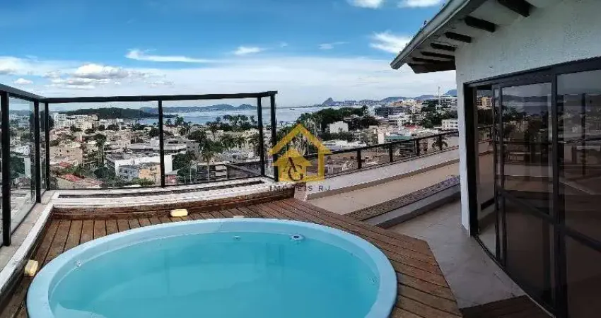 Cobertura luxuosa de 398m² no jardim guanabara: 4 quartos, piscina e vista panorâmica para a baía de guanabara!