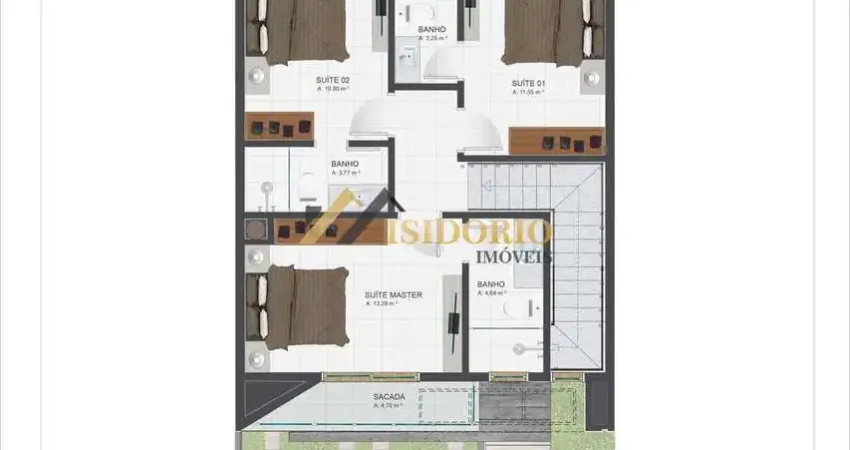 Sobrado alto padrão no santa cândida! 03 suítes, sacada, closet