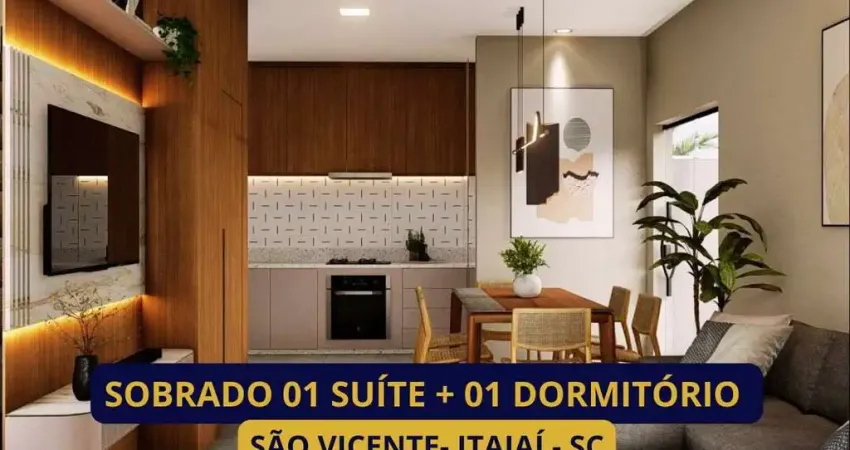 Sobrado para Venda em Itajaí, São Vicente, 2 dormitórios, 1 suíte, 3 banheiros, 1 vaga