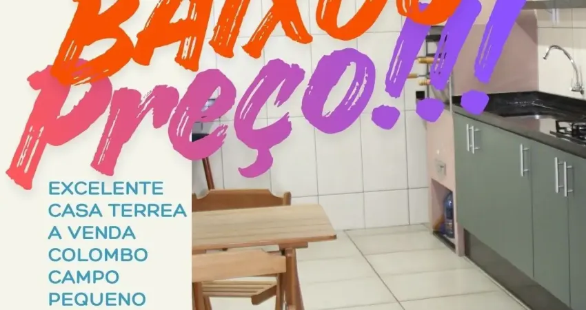 Casa com 2 dormitórios, ampla e bem localizada em colombo, bairro campo pequeno