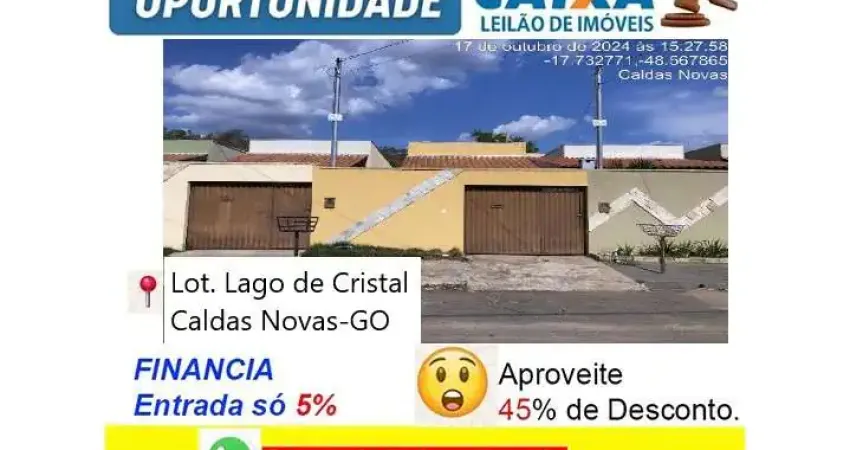Casa com 2 quartos à venda no Residencial Lago de Cristal, Caldas Novas