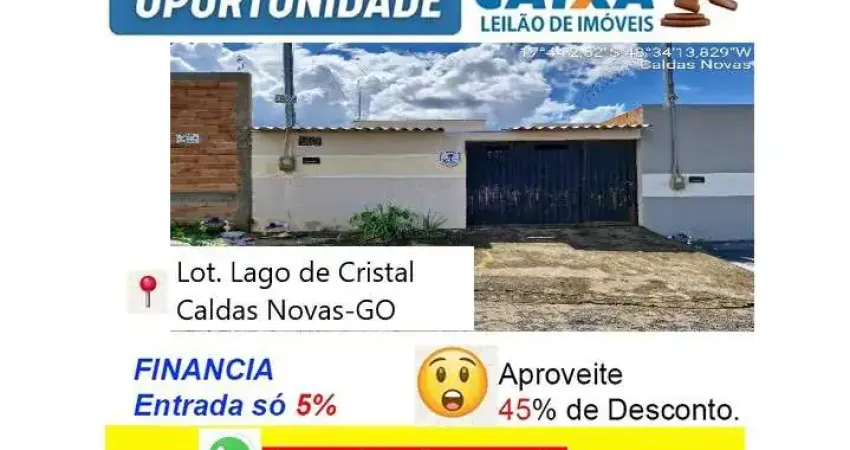 Casa com 2 quartos à venda no Residencial Lago de Cristal, Caldas Novas