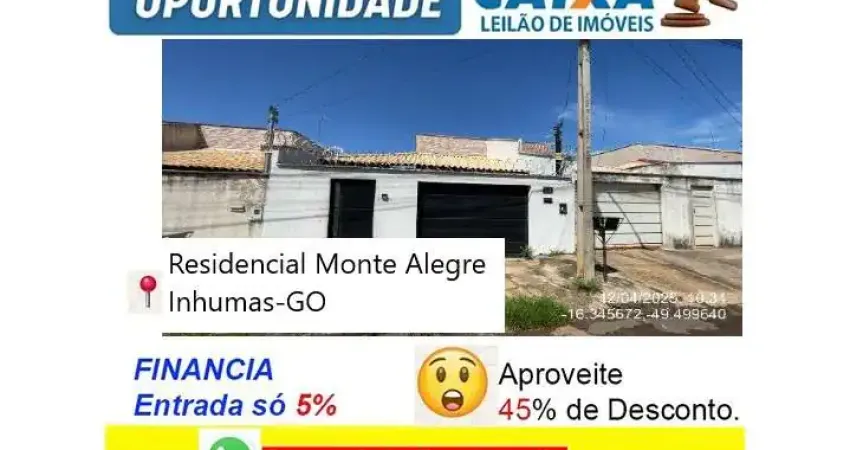 Casa com 2 quartos à venda na Rua das Lages, Residencial Monte Alegre, Inhumas