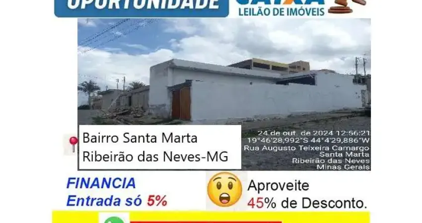 Casa com 2 quartos à venda na Rua Augusto Teixeira Camargo, Santa Marta, Ribeirão das Neves