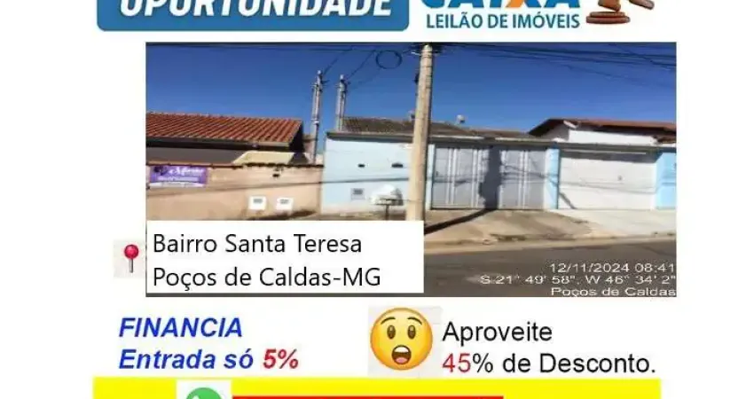 Casa com 2 quartos à venda na Avenida Nilza Maria Botelho Megale, Santa Teresa, Poços de Caldas