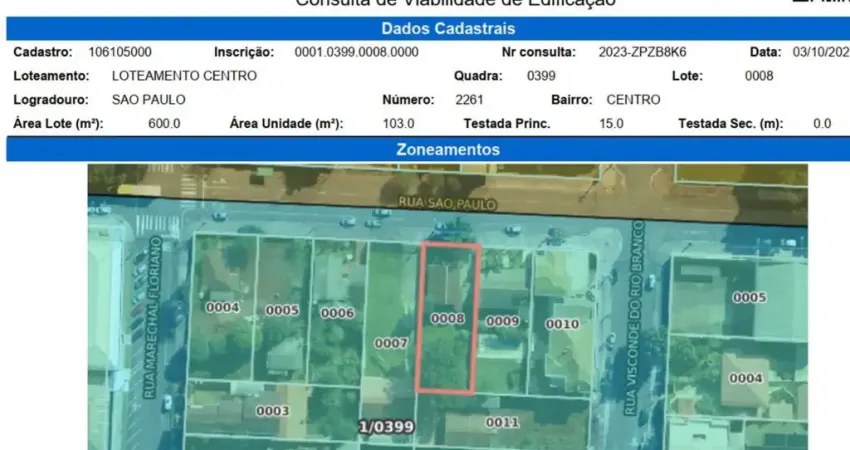 Terreno à venda na Rua São Paulo, S/N, Centro, Cascavel