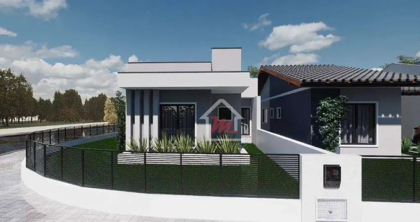 Maravilhosa casa de esquina térrea com 3 dormitórios, 1 vaga garagem,à venda, 72 m² por R$ 429.900 - Benedito - Indaial/SC