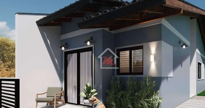 Casa térrea com 2 dormitórios sendo 1 suite,  à venda, 59 m² por R$ 369.900 - Benedito - Indaial/SC