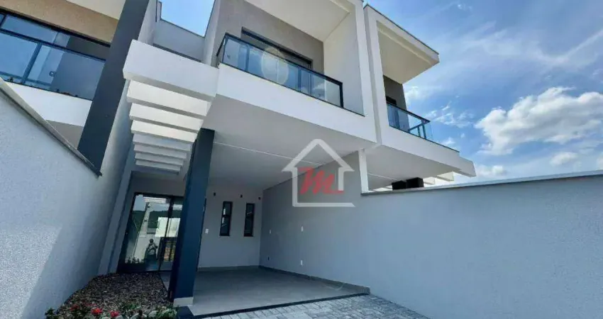 Sobrado com 2 dormitórios sendo 02 suítes à venda, 100 m² por r$ 640.000 - bela vista - gaspar/sc