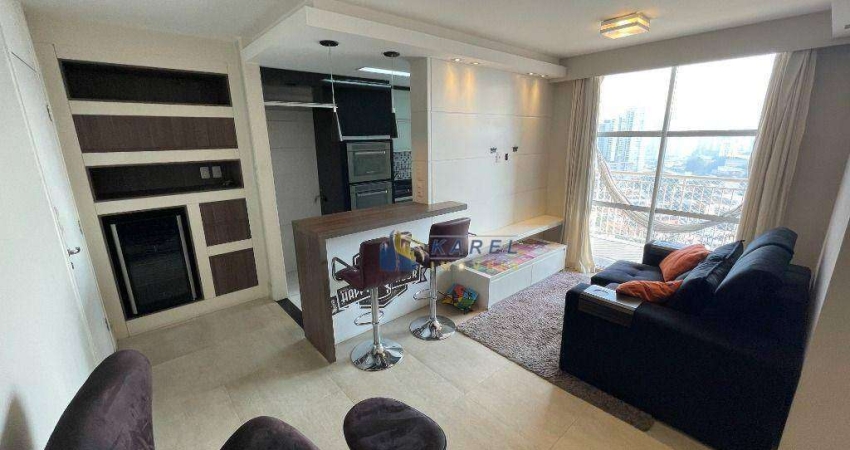 APARTAMENTO MOBILIADO à VENDA no JARDIM PRUDÊNCIA com 2 Dorms, Sala com Varanda, Cozinha Americana e Lazer Completo em Andar Alto no ED. VITALIS!!