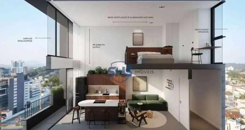 Apartamento com 1 dormitório à venda, 46 m² por R$ 516.000,00 - Vila Nova - Blumenau/SC