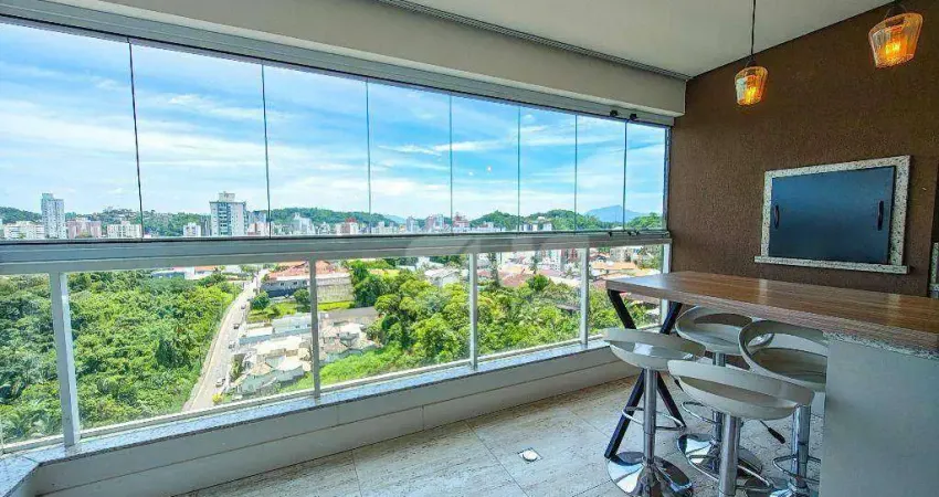Apartamento com 2 dormitórios para alugar, 86 m² por r$ 5.540,00/mês - vila nova - blumenau/sc