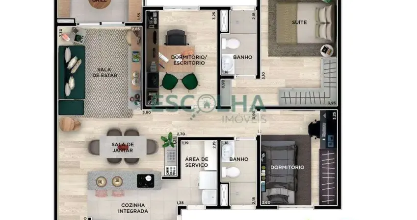 Apartamento com 3 quartos à venda na Avenida Caetano Gornati, Engordadouro, Jundiaí