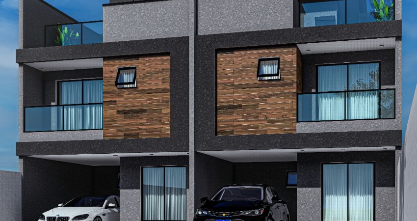 Sobrado Moderno com Terraço – 3 Quartos (1 Suíte) – 140 m² –  3 vagas Garagem Capão Raso _ Unidade 02