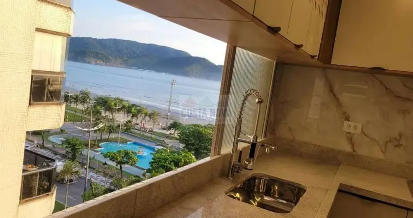 Apartamento frente mar com 2 quartos, porteira fechada no bairro aparecida em santos.