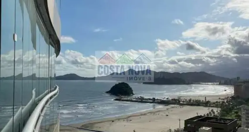 Apartamento mobiliado com 53m², 1 dormitório, sala e vaga de garagem frente para o mar em Gonzaga