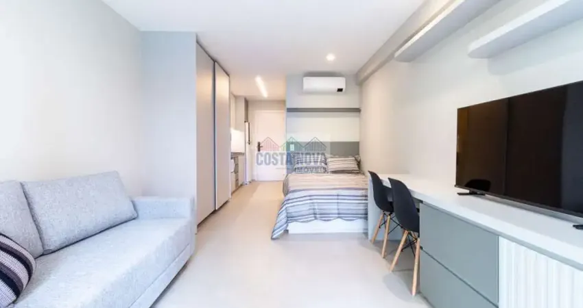 Estúdio para locação ou venda com 33m², 1 quarto, 1 suíte, 1 vaga, ao lado da FAAP em Higienópolis