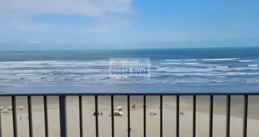 Frente mar na praia grande: apartamento mobiliado com suíte e vista espetacular