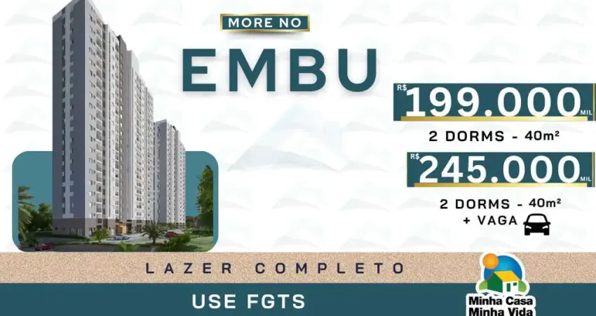 Apartamento 40m² em embu das artes (jardim santa bárbara) – financia