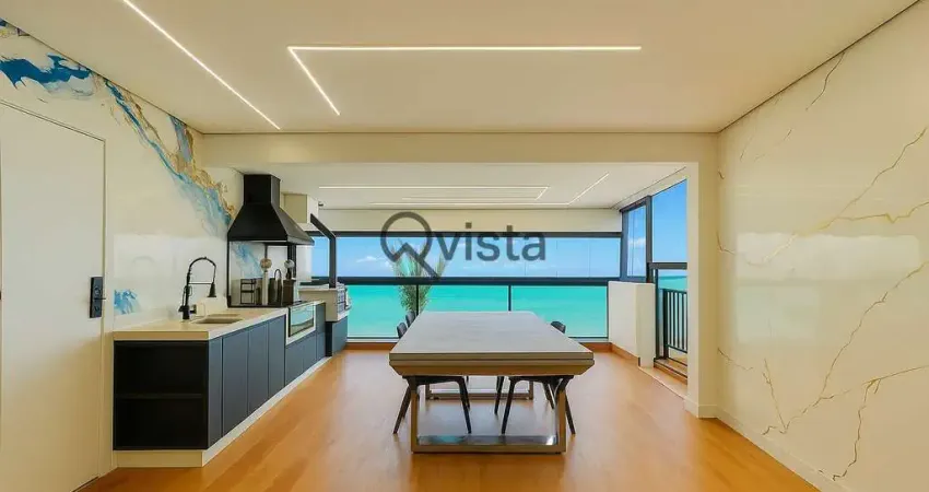 Apartamento de luxo frente mar 3 dormitórios 3 suites para locação, pitangueiras, guarujá, sp