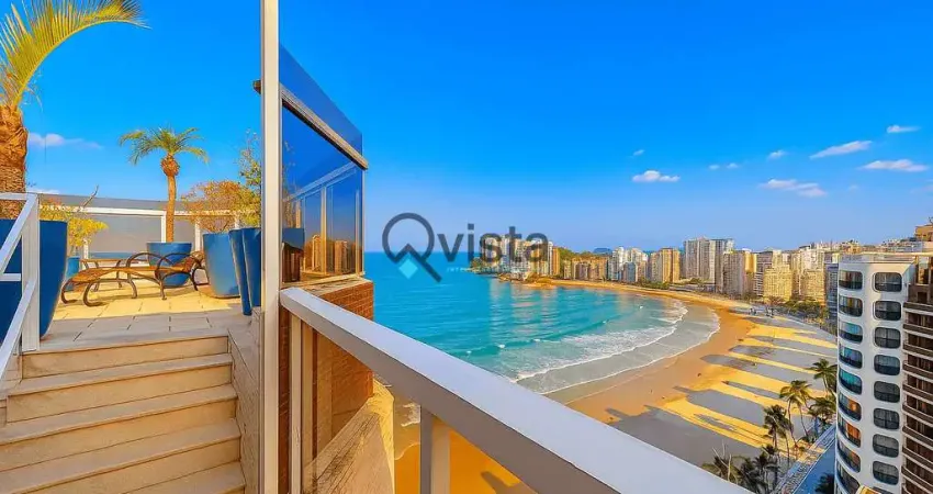 Excelente cobertura com vista panorâmica para o mar á venda na astúrias no guarujá | qvista intelig
