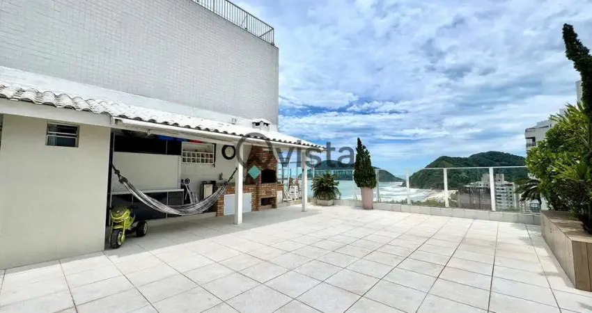 Cobertura duplex decorada com vista para o mar á venda na praia das astúrias, guarujá, sp