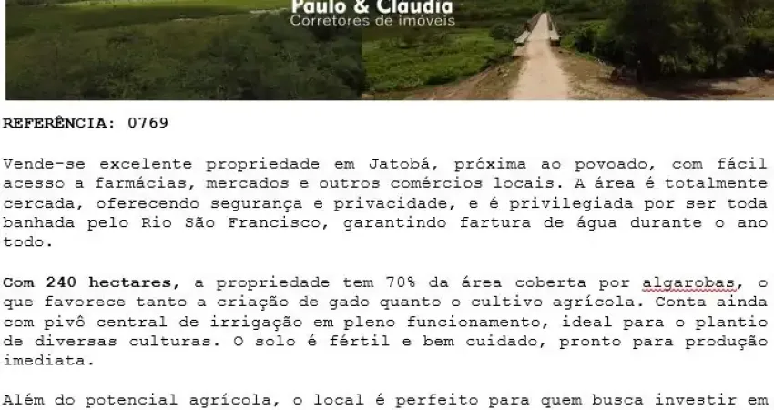 Fazenda à venda na Avenida Eletrobras, Zona Rural, Jatobá