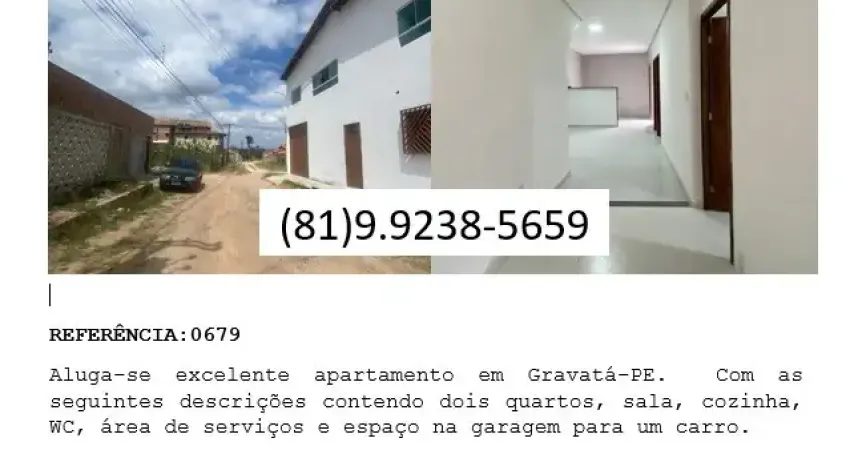Apartamento para alugar na Rua Joaquim Sabino Coelho, 2, Porta Florada, Gravatá