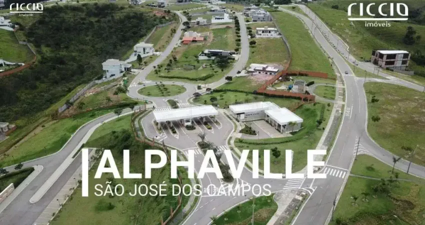 Terreno à venda alphaville 1 - quadra f1 - 501 m² em declive com vista p/ as montanhas nos fundos - urbanova - são josé dos campos/sp