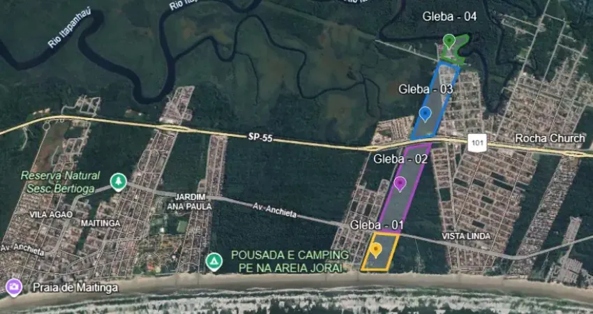 Mega área no litoral de bertioga com acesso à praia, avenida e rodovia