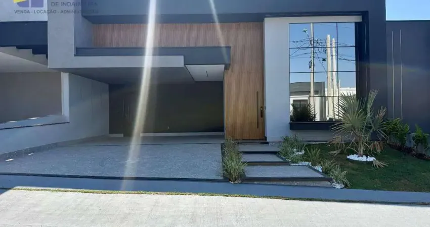 Linda casa nova a venda, em condomínio fechado de alto padrão, com 3 suítes e piscina, em indaiatuba/sp