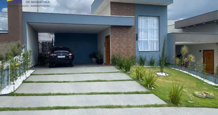 Casa a venda em condomínio fechado em indaiatuba/sp, portaria e segurança 24hs e área de lazer.