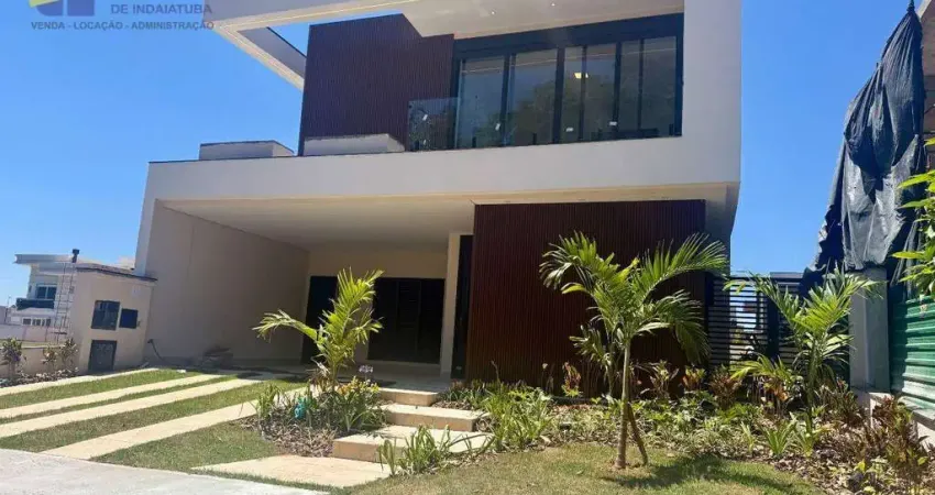 Lindo sobrado novo em condomínio fechado em indaiatuba, 04 suítes, espaço gourmet e piscina.