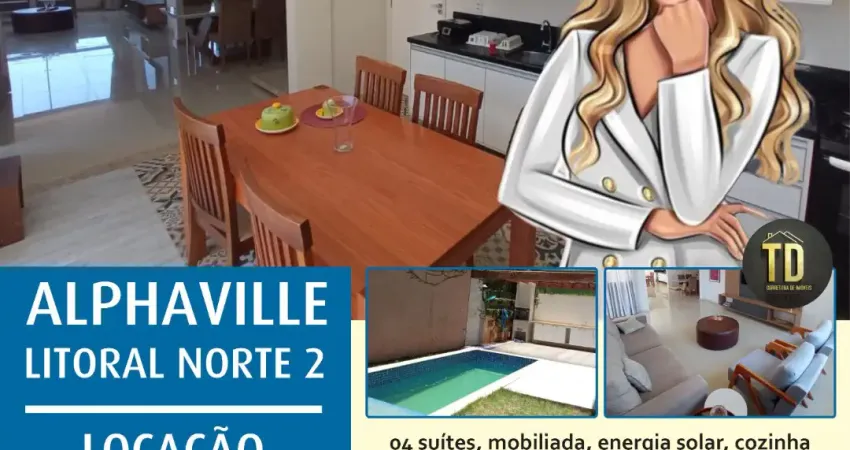 Casa residencial mobiliada alphaville litoral norte 2 para locação alphaville (abrantes), camaçari