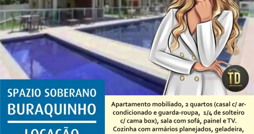 Apartamento residencial mobiliado para locação no spazio soberano buraquinho, lauro de freitas