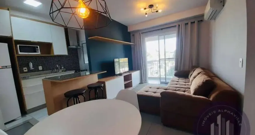 Apartamento mobiliado,1dormitório para alugar,50m² por r$ 4.300 -alphaville