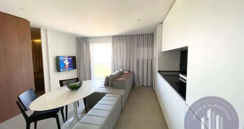 Apartamento à venda ou aluguel, 50 m² por r$ 6.000 /mês - alphaville/sp