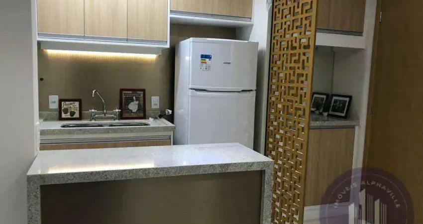 Apartamento mobiliado, a venda 66 m² por r$ 875.000 - alphaville/sp