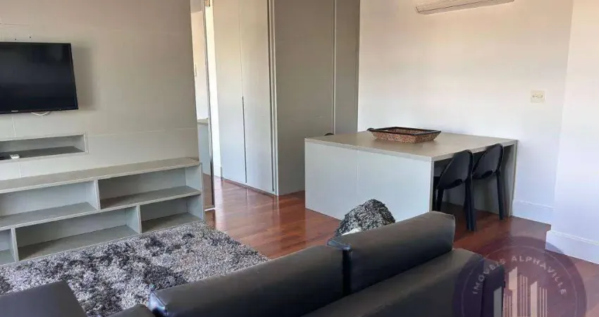 Apartamento mobiliado com 1 quarto à venda, 62 m² - alphaville
