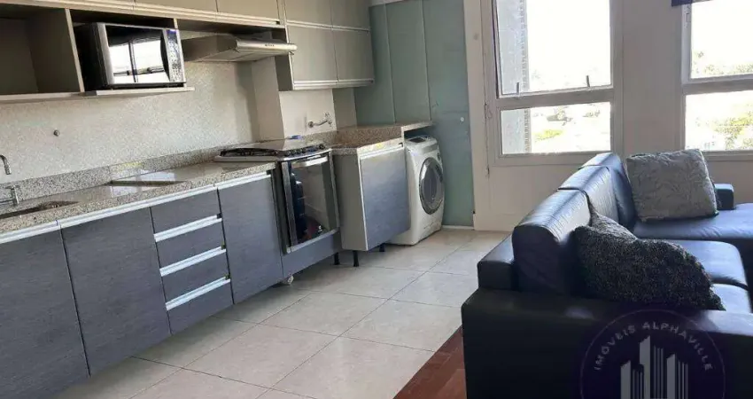 Apartamento mobiliado 62m com 1 dormitório à venda r$ 595.000 - alphaville