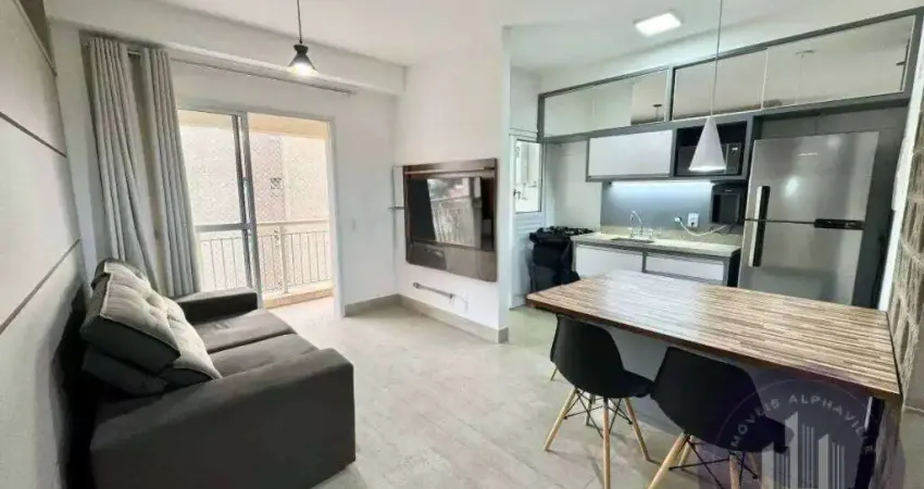 Apartamento mobiliado, 50 m² - aluguel por r$ r$ 3.700,00 - alphaville/sp