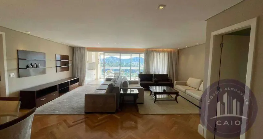 Apartamento mobiliado aluguel, 181m², 3 suítes - r$ 16.000- alphaville/sp